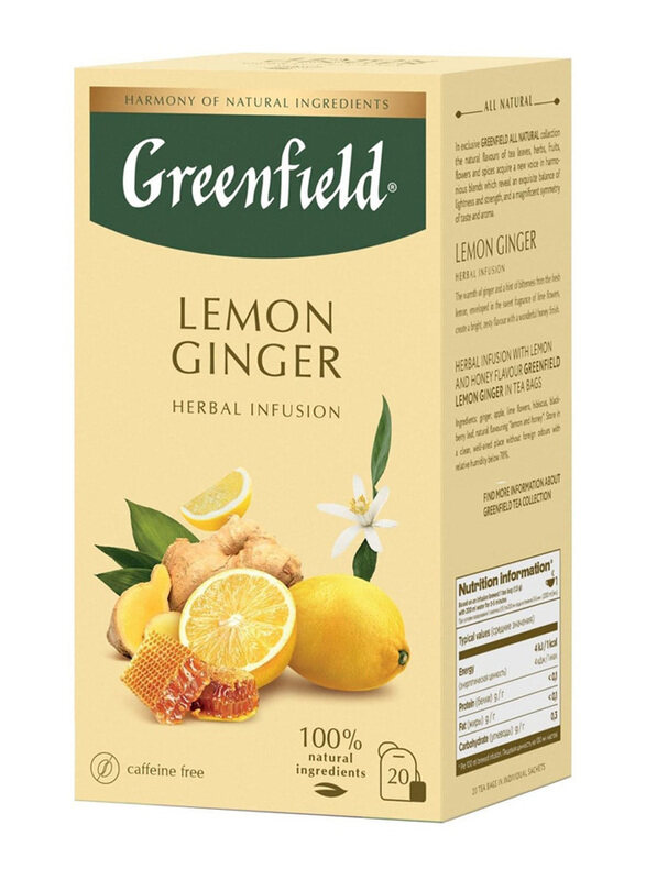 

Greenfield Lemon Ginger Herbal Infusion Tea, 20 Tea Bags