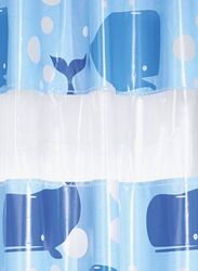 InterDesign Moby Shower Curtain, 200 x 180cm, Blue