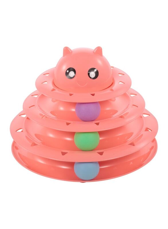 3 Layers Cat Track Tower Track Toy, Pink