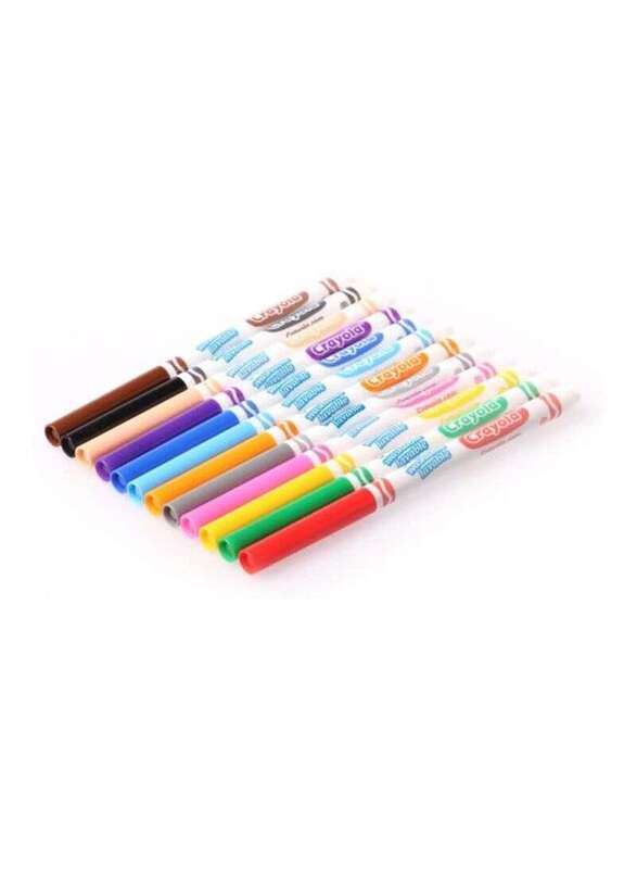 Crayola 12-Piece Ultra clean Fine Line Washable Marker, Multicolour