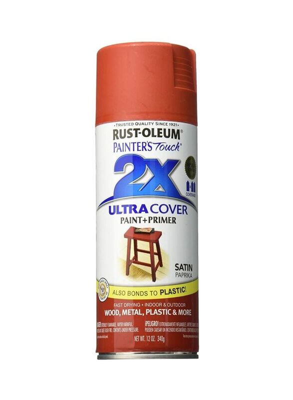Rust-Oleum Painter's Touch 2x Ultra Cover Paint & Primer Spray, 12oz, Satin Paprika