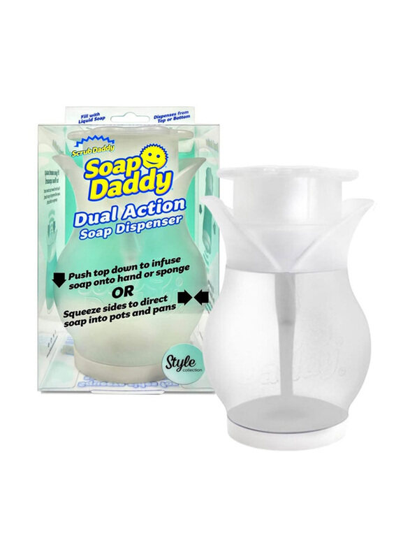 

Scrub Daddy Dual Action Soap Dispenser, White/Clear