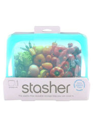 Stasher Stand Up Reusable Food Bag, 1.6 Liters, Aqua