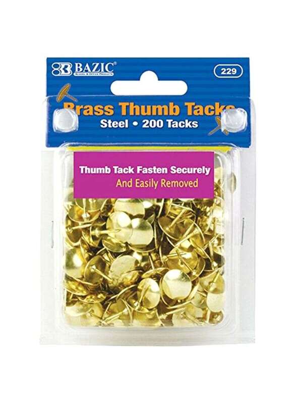 Bazic Thumb Tack, 200 Piece, Gold
