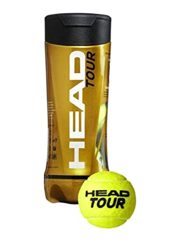 Head Tour Tennis Ball, 2.5-inch, 3-Piece, Yellow