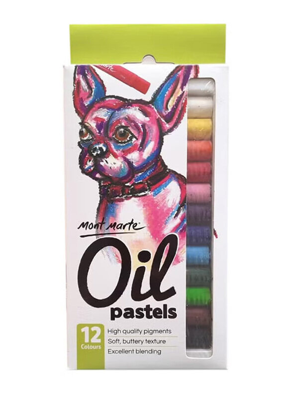 

Mont Marte Oil Pastels Colours Set, 12 Pieces, Multicolour