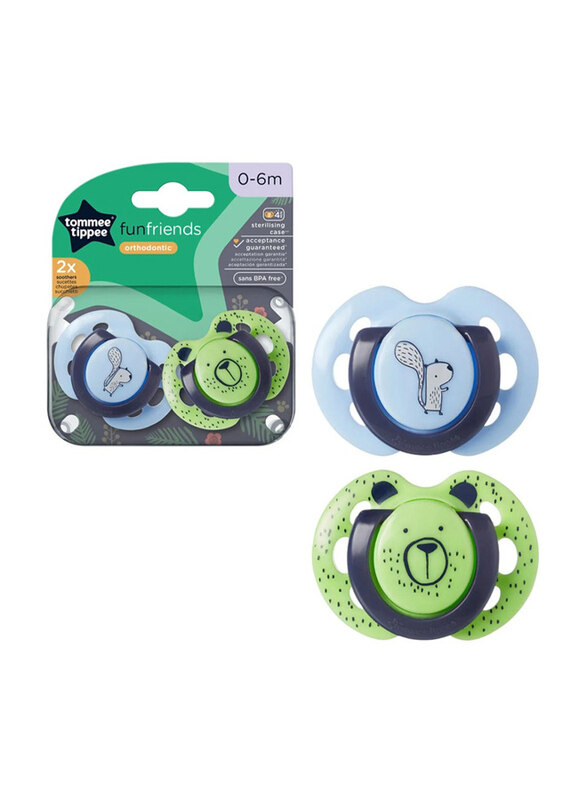 

Tommee Tippee Fun Friends 2 Orthodontic Soothers, Multicolour