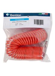 Gentilin 10-Meter Spiral Air Hose with Fitting, Orange