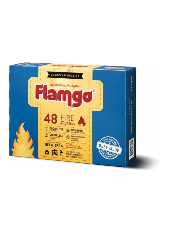 Flamgo Fire Lighter Wooden Cubes, 48 Pieces, Multicolour