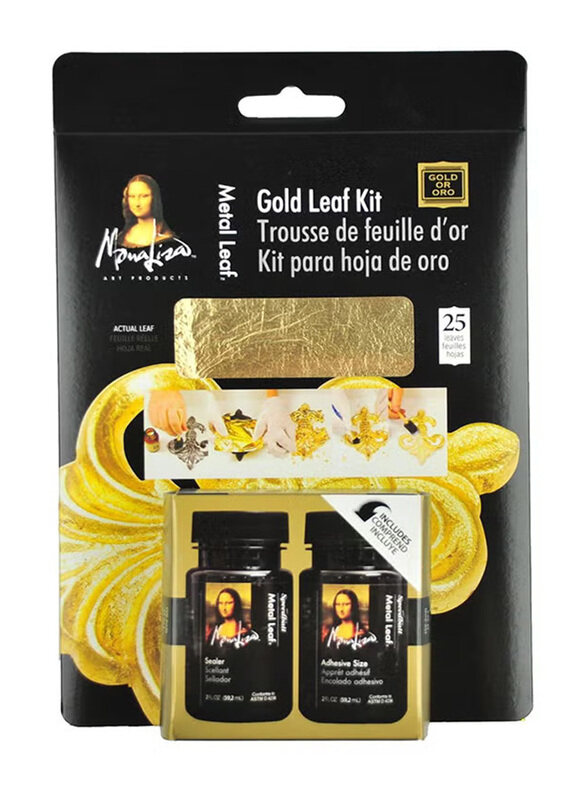 

Speedball Mona Lisa Leaf Kit Adhesive Sealer Tin Foil Set, Gold