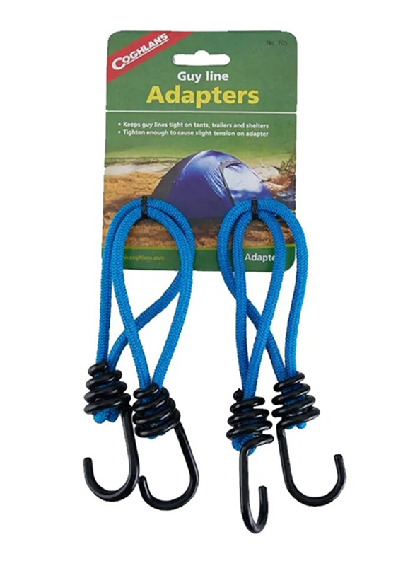 Coghlans Guy Line Adapter Set, 4 Pieces, 6 inch, Blue