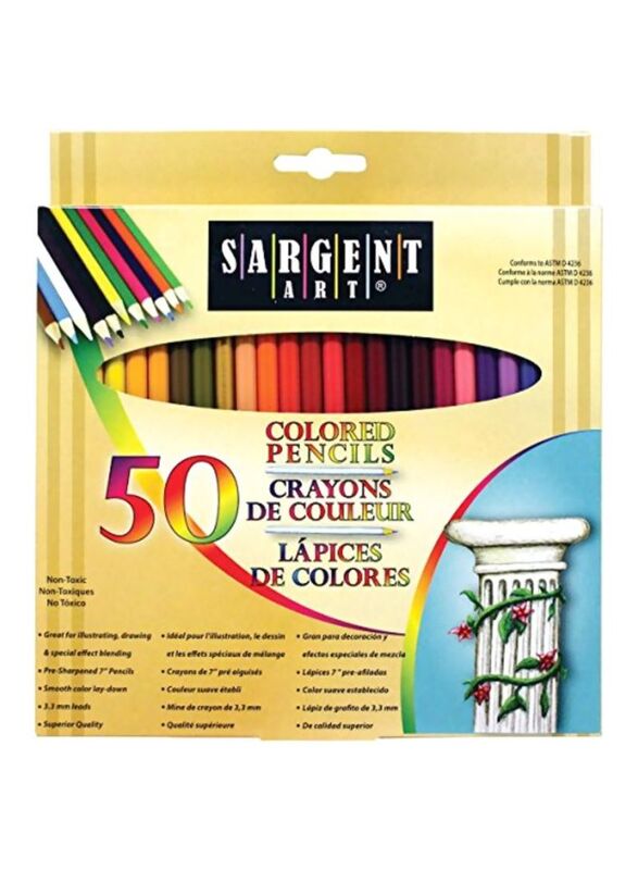 Sargent Art Premium Coloring Pencils, 50-Piece, Red/Blue/Green