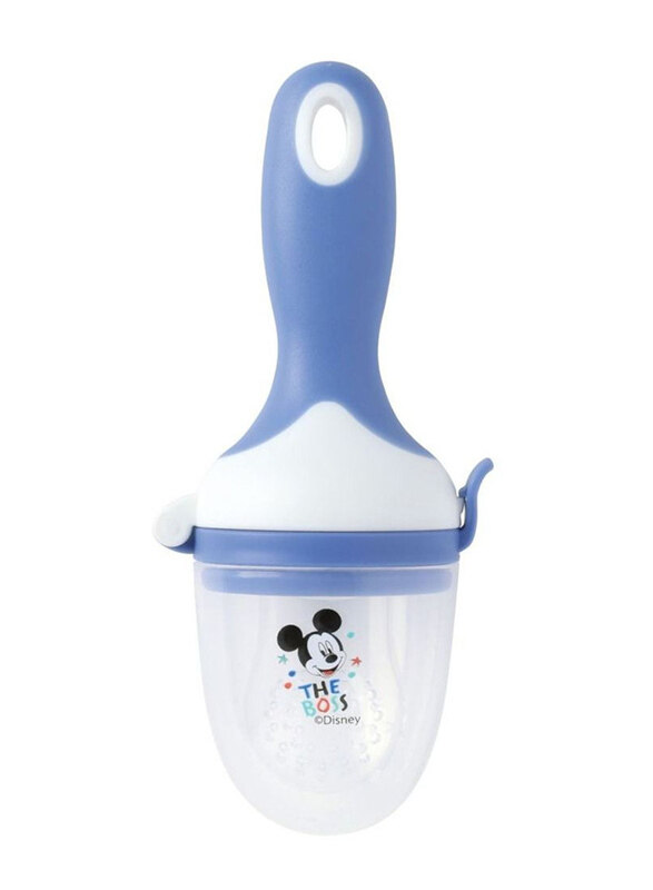 

Disney Minnie Mouse Silicone Fresh Fruit Infant Teether with Handle, Blue/Clear