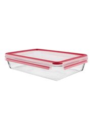 Tefal Masterseal Rectangle Glass, 3L, Red/Clear