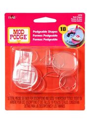 Plaid Mod Podge 3D Shapes Basics Flat and Charms, 18 Pieces, Clear