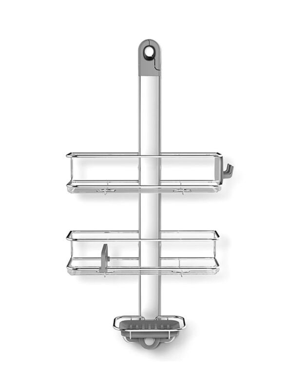 Simple human Adjustable Shower Caddy, 149 x 339 x 700ml, Silver