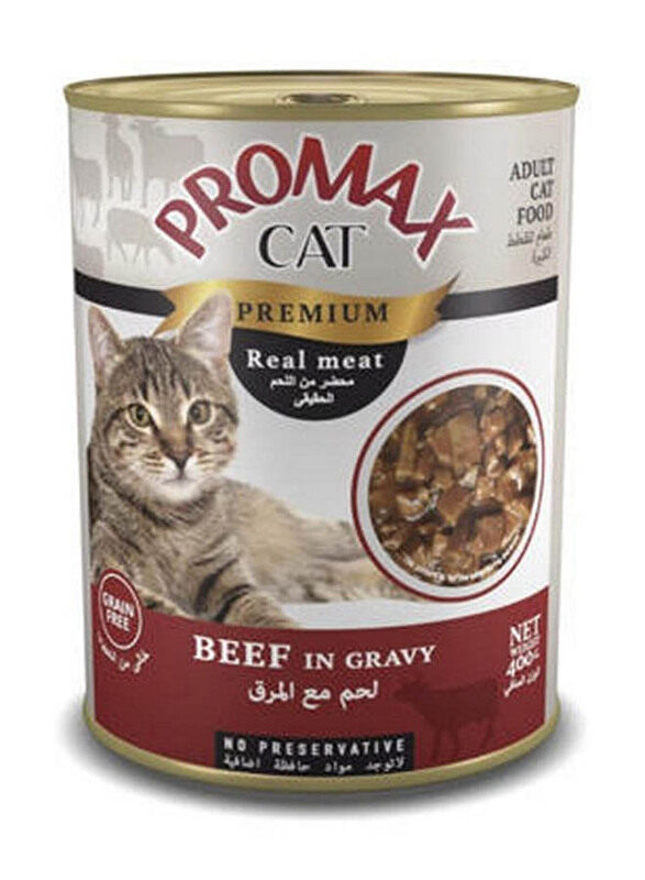 

Promax Premium Real Meat Beef in Gravy Cat Wet Food, 400g