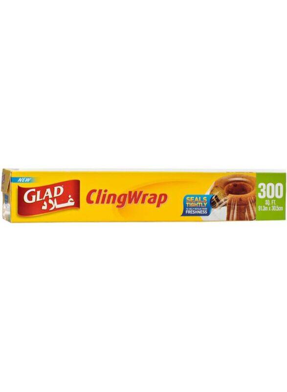 

Glad Cling Clear Food Wrap Plastic Loop, 91.3 x 30.5cm, 300sq. ft.