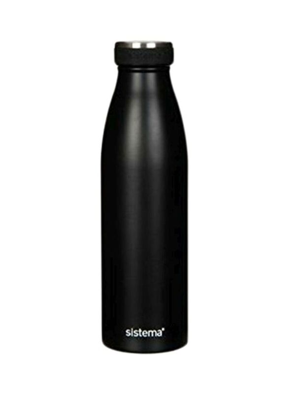Sistema 500ml Stainless Steel Water Bottle, Black