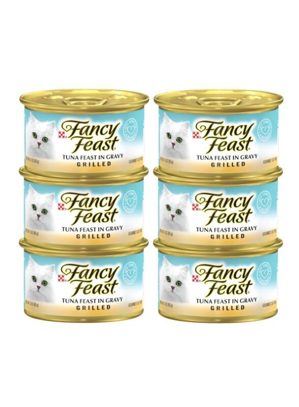 Fancy Feast 6-Piece Grilled Tuna Feast In Gravy Wet Cat Food, 85g