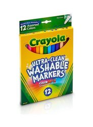 Crayola 12-Piece Ultra clean Fine Line Washable Marker, Multicolour