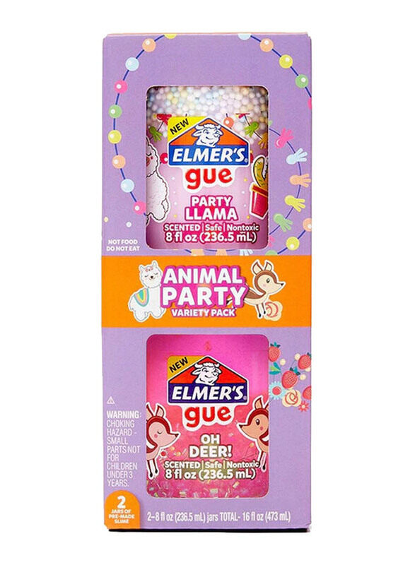 

Elmers 2-Piece Gue Premade Slime Animal Party, Pink, Ages 3+