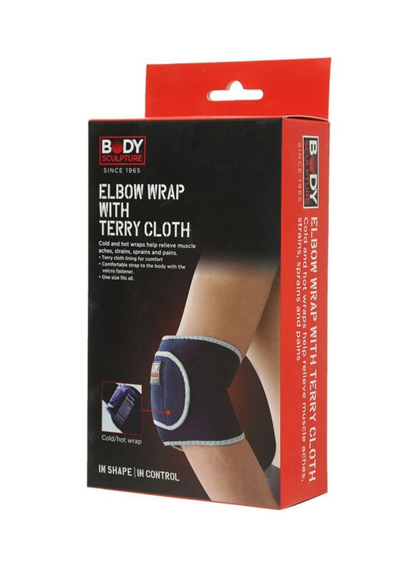 Body Sculpture Elbow Wrap with Terry Cloth, Blue