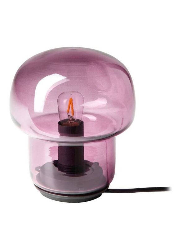 Generic Glass Table Lamp, Purple