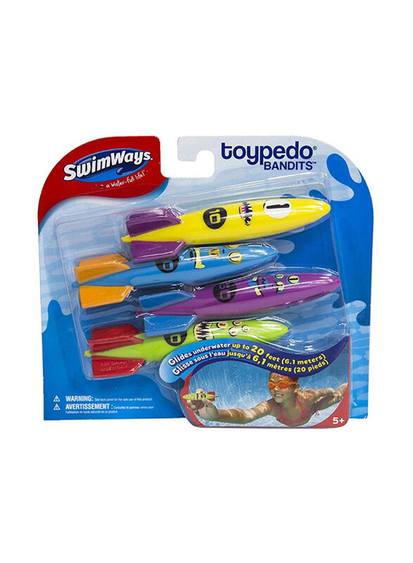 

Swimways Toypedo Bandits, Pool Diving Toy Set, 4 Pieces, Ages 5+