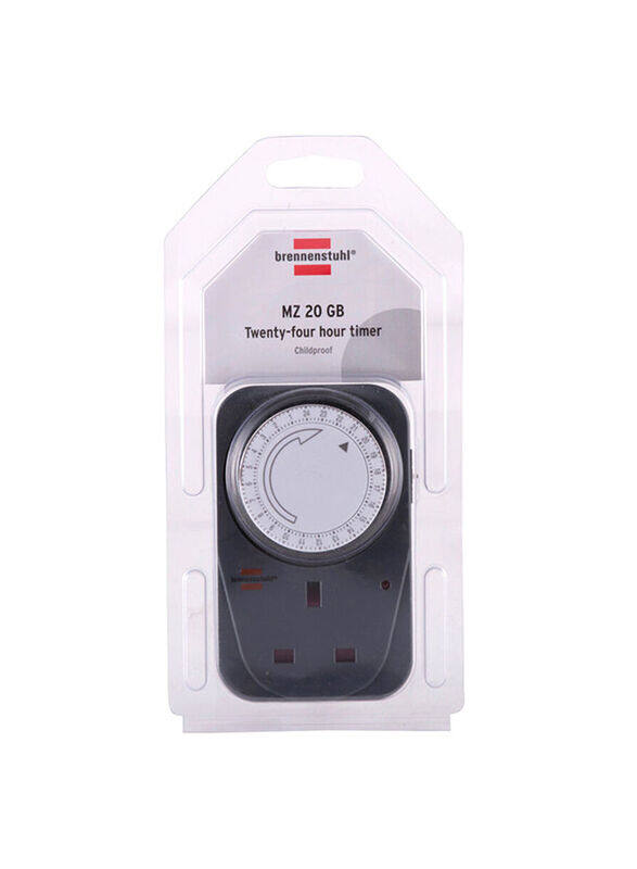 Brennenstuhl 24-Hour Timer Socket, 20mm, Black