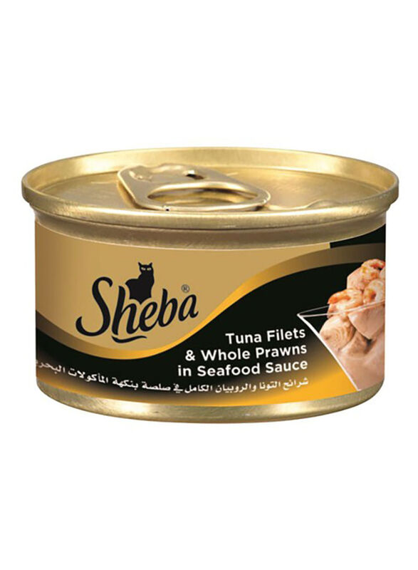 Sheba Tuna Fillets And Prawns In Gravy Wet Cat Food, 85g