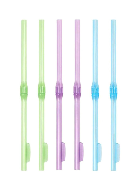 

Sistema 6-Piece Reusable Drinking Straw, Green/Blue/Purple