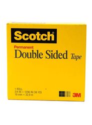 3M Scotch Double Sided Tape, 19mm x 32.9 meters, Yellow
