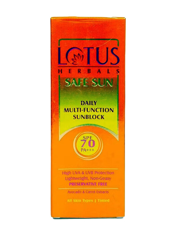 

Lotus Herbals Safe Sun Daily Multi-Function Sunblock SPF70 PA+ Cream, 60gm