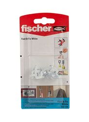 Fischer 8-Piece Fast And Fix Hook, 40mm, White