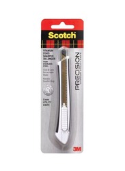 3M Scotch Precision Stainess Steel Utility Knife, 9mm, Multicolour