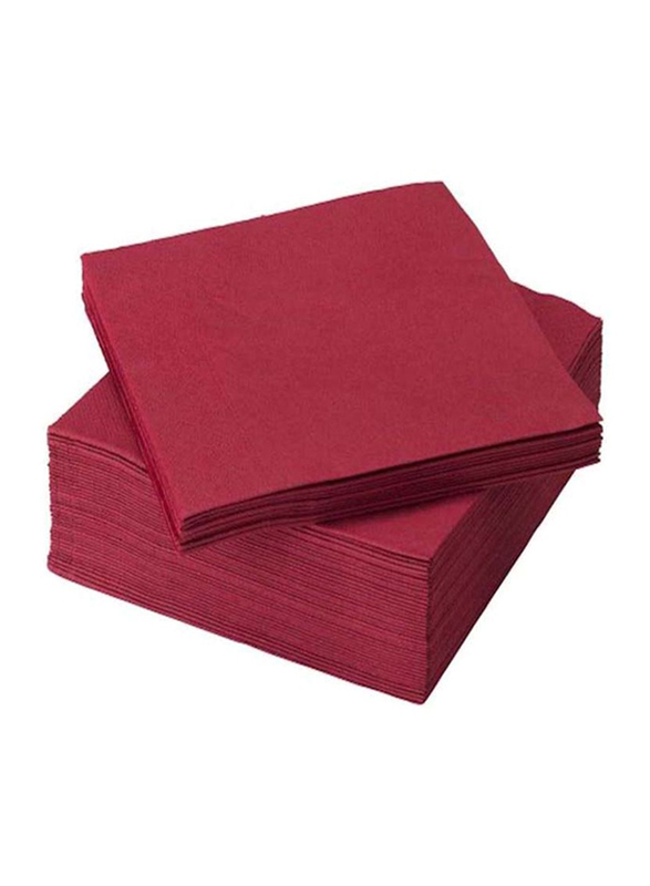 Solid Pattern Paper Napkin, 50 Pieces, Red