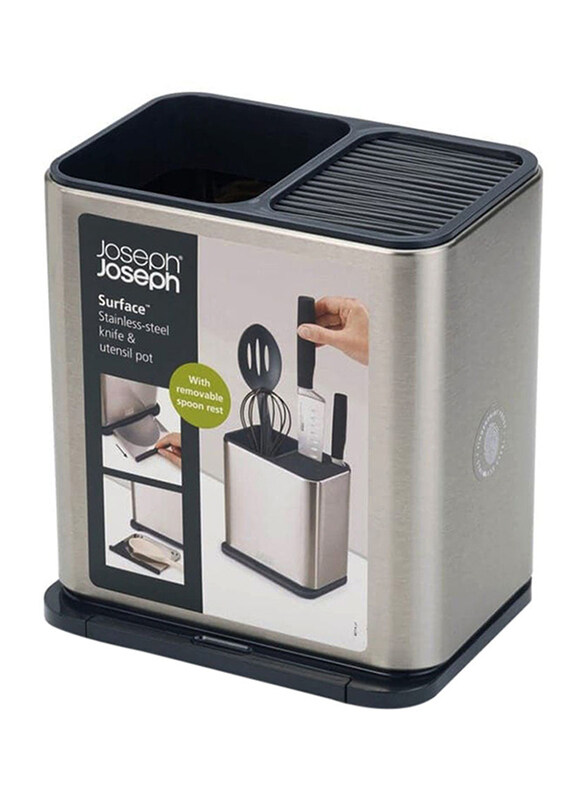 

Joseph Joseph Surface Utensil Pot, Silver/Black