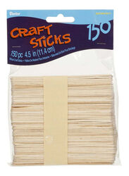 Darice 150-Piece Natural Craft Stick Set, Beige