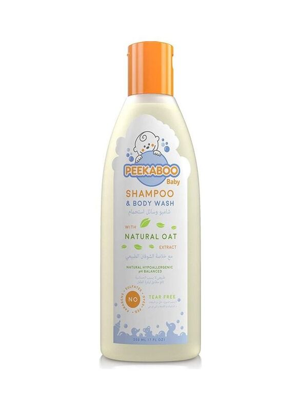 Peekaboo Natural Oat Extract Baby Shampoo & Body Wash, 200 ml