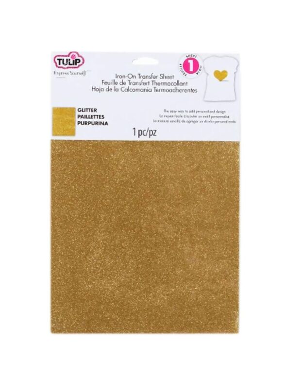 

Tulip Iron-On Transfer Glitter Sheets, 1-Piece, Gold