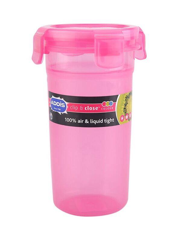 Addis 500ml Clip And Close Bottle, Pink