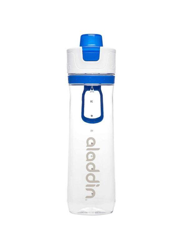 

Aladdin 800ml Active Hydration Tracker Water Bottle, White/Blue