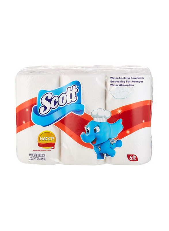 

Scott Multi Purpose Towel Rolls, 6 Pieces, White