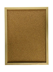Darice Wood Framed Cork Memo Board with Push Pins, Brown