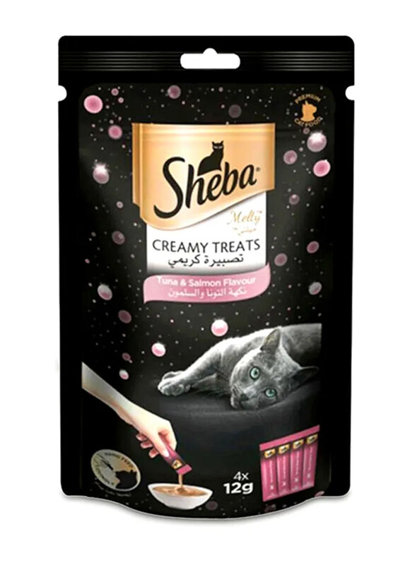 

Sheba Melty Tuna and Salmon Flavour Creamy Treats, Wet Cat Food, 48 grams