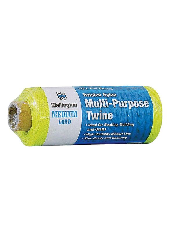 Wellington Cordage Twisted Nylon Multi-Purpose Twine, Yellow