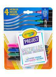 Crayola 4-Piece Project Metallic Outline Markers, Multicolour