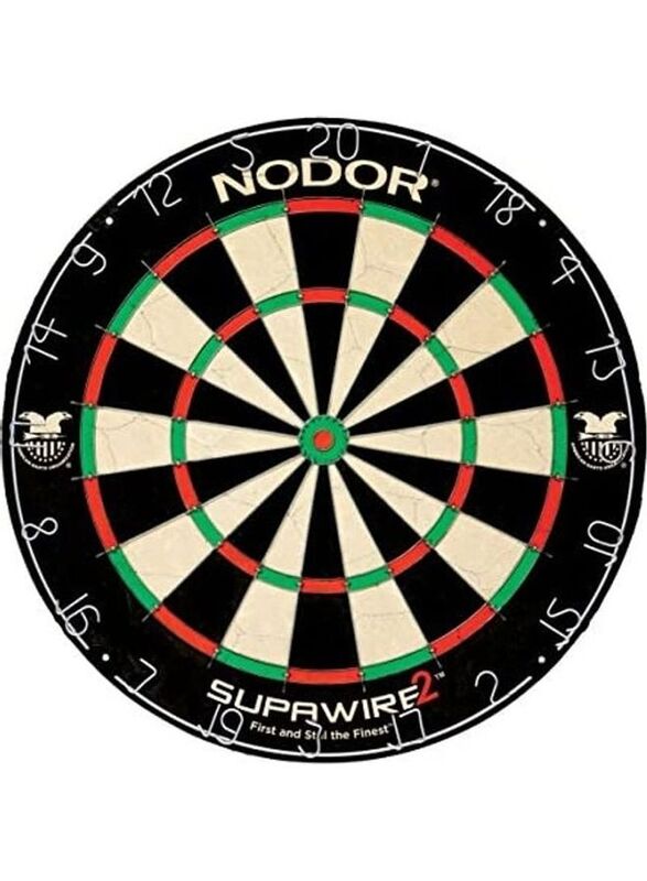 Nodor Supawire 2 Regulation-Size Bristle Dartboard with Moveable Number Ring and Hanging Kit