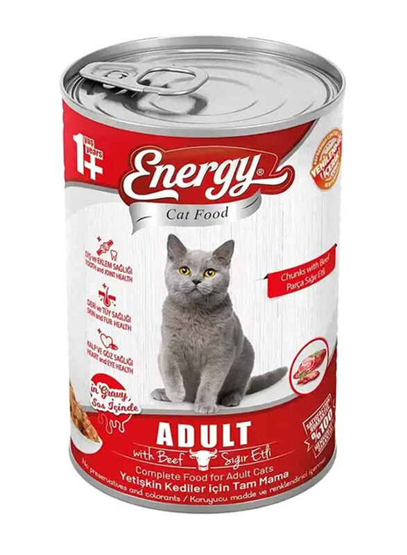 

Energy Beef in Gravy Adult Cats Wet Food, 400g